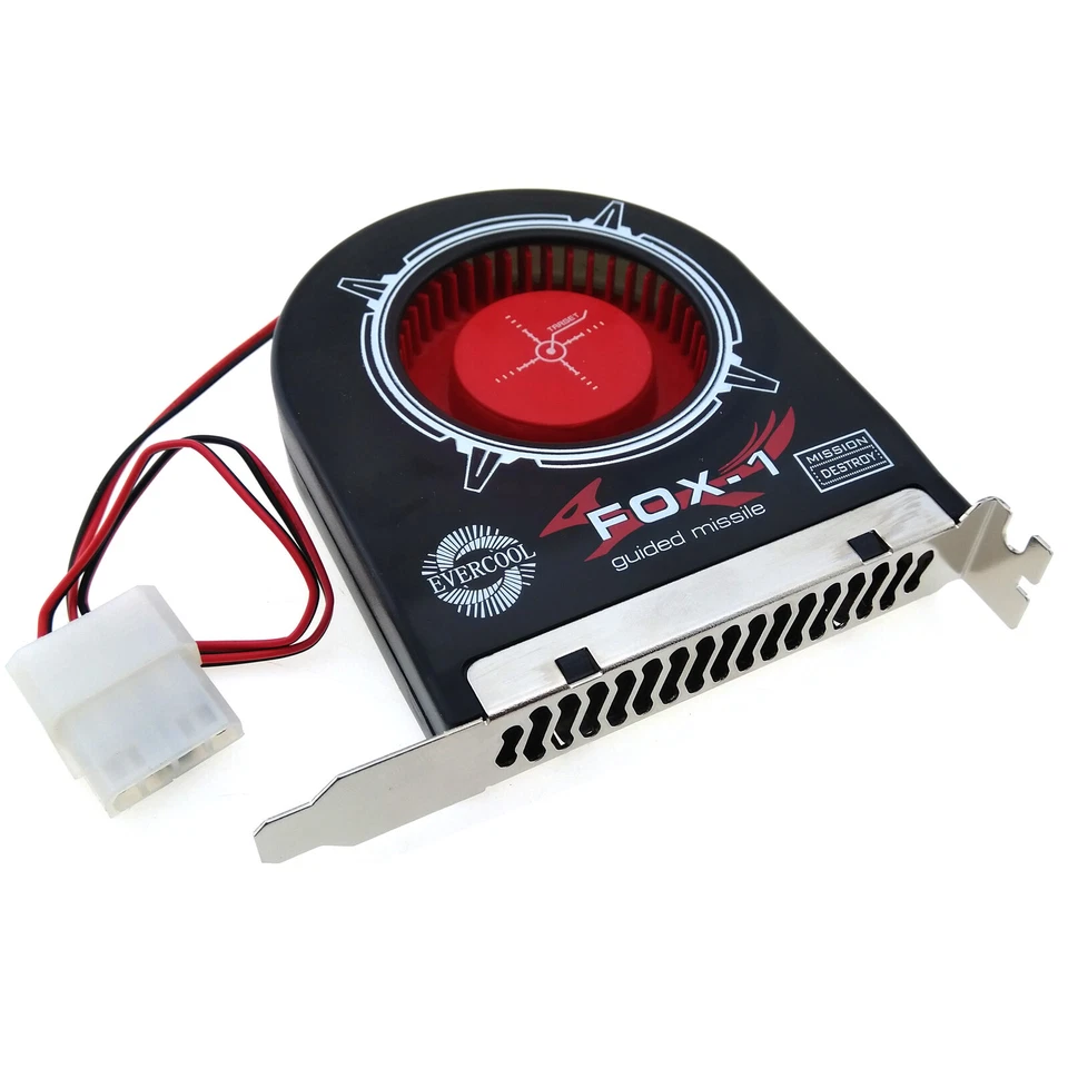 PCI Slot Cooler Full Height ATX Fan 2200rpm 42CFM 4pin Power Air Exhaust Fox1 - Image 1 of 4