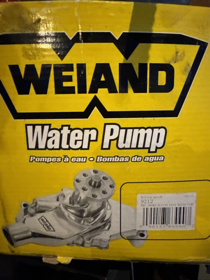 Weiand Water Pump 9212; Action+ Satin Aluminum Mechanical for Chevy 396-454 BBC - Image 1 of 4