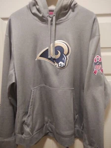 LOS ANGELES RAMS Game Worn Nike Dri- Fit Breast Cancer Hoodie Sz XXL - Picture 1 of 4