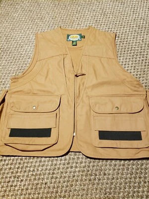 Cabelas Tan Fishing Hunting Photography Vest Utility Pockets large - Image 1 of 3
