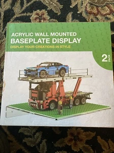 Building Brick Shelf Wall Mounted Acrylic Shelf Stand with Baseplate (2 Pack) - Picture 1 of 2