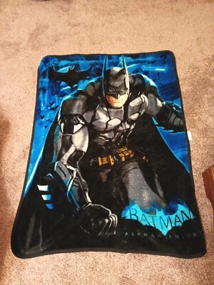 Batman Wall Hanger Throw Blanket 40"x 50" Arkham Knight Warner Brothers  - Image 1 of 4