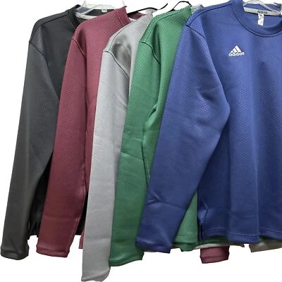 Adidas sweatshirt Baseball 5 colors Fleece crew Pin dot Men's sizes S--3XL NWTs! - Image 1 of 4