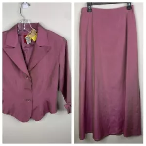 JS Collections Womens Size 6 Pink/Purple Suit Jacket & Skirt Set - Flawed - Picture 1 of 12