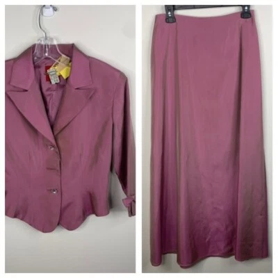 Conjunto de chaqueta y falda traje rosa/púrpura JS Collections para mujer talla 6 - defectuoso Foto 1 de 4