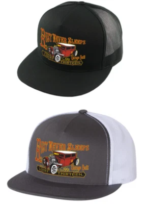 Lucky 13 Rust Never Sleeps Rat Rod Retro Coche Rockabilly Camionero Gorra Sombrero LCSB5RN Foto 1 de 4