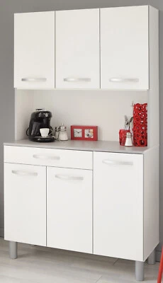 Buffetschrank Küchenschrank Buffet 6-türig Stauraum weiss 100x185 Anrichte Skoon - Bild 1 von 4