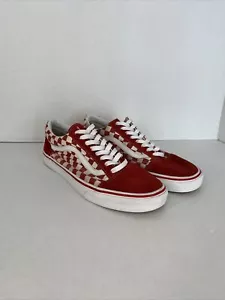 Vans Old Skool Lace Up Checkered Red & White Skateboard Shoes US Men’s Size 11 - Picture 1 of 7