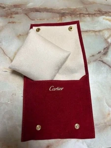 Cartier Schmuck Uhr Reise Aufbewahrungsbox Rot Etui Kissen - Bild 1 von 5