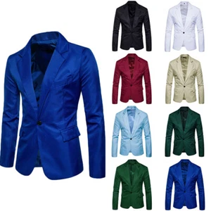 Formeller Business-Blazer Für Herren Eleganter Anzugmantel Mit Einem Knopf C8 - Bild 1 von 23