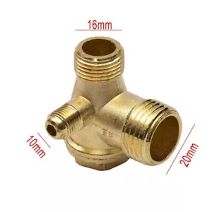 Conector de válvula de retención de rosca macho de aleación de zinc de 3 puertos para compresor de aire 20*16*10 - Imagen 1 de 13