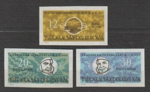 1963 North Vietnam Stamps Flights of Vostok 3,4 Scott # 258-260 Imperf. MNH   - Picture 1 of 1