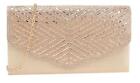 Womens Glitter Embellished Clutch Bag Diamante Evening Bag Party