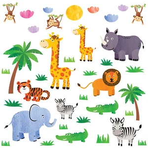 Jungle Animals, Children Wall Stickers, DIY Art, Nursery Decorations - Picture 1 of 5