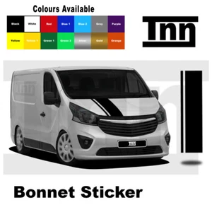 Bonnet Sticker Stripe Decal Vinyl Graphic for Vauxhall Vivaro Trafic Primastar - Picture 1 of 6