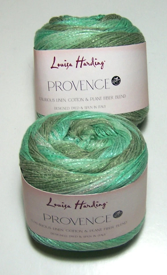 Two 273 yd balls Louisa Harding PROVENCE Cotton Linen Worsted yarn #113 MENTHE - Image 1 of 1