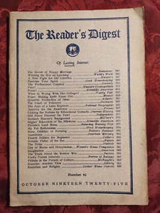 Reader's Digest October 1925 Irving Bacheller Albert Payson Terhune Bruce Barton - Picture 1 of 1
