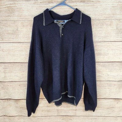 Suéter de Colección Tommy Hilfiger Cuello Simulado Para Hombres XLarge Mezcla de Lana XL Botón Azul Foto 1 de 4