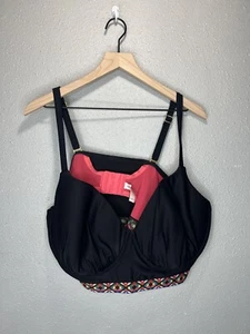 Cacique Lane Bryant Texture Longline Balconette Bikini Swimsuit Top Size 44DDD - Picture 1 of 7