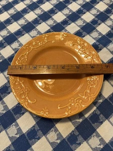 VINTAGE Homer Laughlin OvenServe Pottery Embossed Pumpkin Orange Saucer - Picture 1 of 3