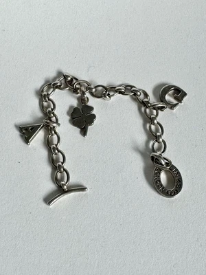 Pulsera, trébol y letras Links of London con dije de plata barra en T Foto 1 de 4