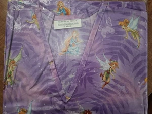 Cute Little Fairies Medical Scrub Shirt LARGE - Picture 1 of 1