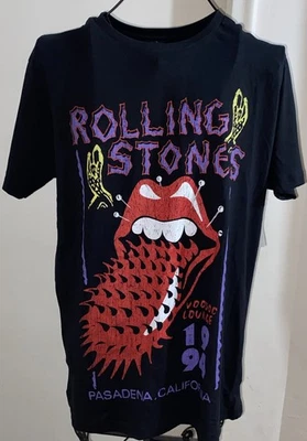 Rolling Stones Black Unisex 1994 Voodoo Lounge World Tour Reprint T-Shirt ~M~NWT - Image 1 of 4