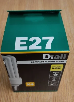 4 x Diall 11w 630lm E27 Compact Fluorescent Bulbs New - Image 1 of 4