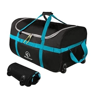 Foldable Duffle Bag with Wheels 85L/120L/140L, 1680D Oxford 85L Black (Small) - Picture 1 of 8