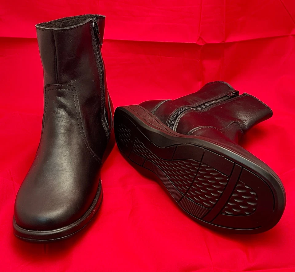 Botines Hechos a Mano en México EE. UU. Talla 7 Negros con Cremallera Interior con Forro Completo Foto 1 de 4