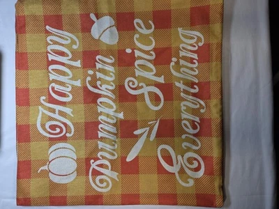 Juego de 2 fundas de almohada de otoño de teatro calabaza hojas de bellota, naranja a cuadros Foto 1 de 3