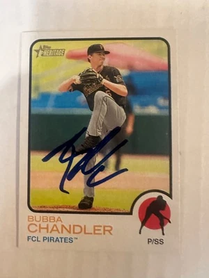 2022 Topps Heritage Minors Bubba Chandler #69 (RC) Pirates auto signed ROOKIE - Image 1 of 2