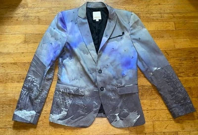 Chaqueta Blazer Diesel J-Thessena Púrpura Estampado Montaña Talla M Pájaros Naturaleza $858 Foto 1 de 4