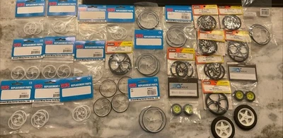 28 SETS OF NEW Dubro & GWS MIXED SIZE RC REPLACEMENT WHEELS.  SEE PICTURES. - Image 1 of 4