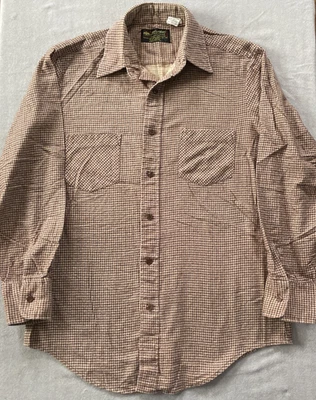 Vtg 90s Mens Med John Blair Flannel Brown Cotton Long Sleeve Grunge Gorpcore Y2K - Image 1 of 4