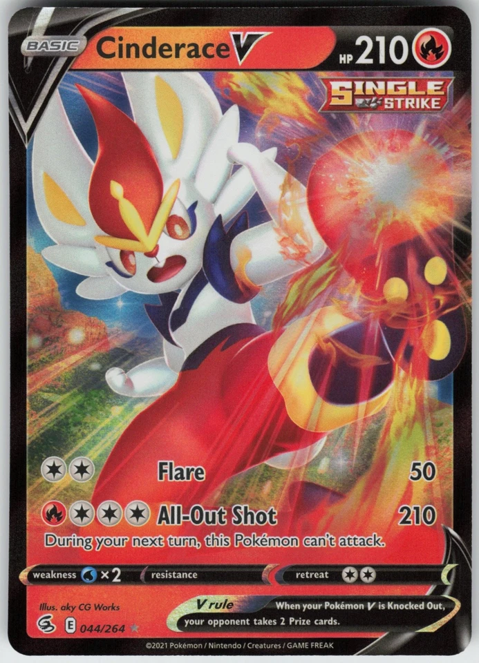 Holo Foil Cinderace V (44) 044/264 Ultra Rare SWSH08: Fusion Strike - Image 1 of 1