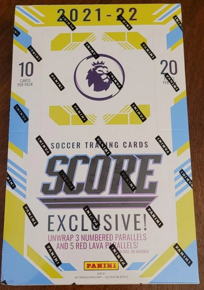 2021-22 Panini Score EPL Premier League Soccer Factory Sealed Box 20 Packs - Image 1 of 4