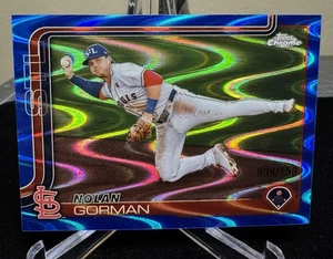 2025 Nolan Gorman Topps Chrome Blue Raywave Refractor St. Louis Cardinals /150 - Picture 1 of 2
