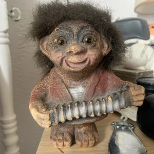 Rare Vintage NyForm Troll Playing Accordion L - Picture 1 of 2