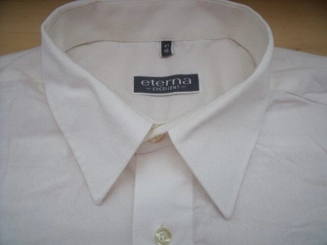 ETERNA EXCELLENT Camicia 41 Crema Con Disegno Lucido Molto Buono #EG381 - Immagine 1 di 1
