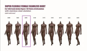 TBLeague S09D 1/6 Female Dark Skin Flexible Seamless Body TBL PH 12'' Figure - Picture 1 of 7