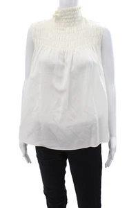 Frame Damen Bluse weiß Seide ärmellos hochgeschlossen klassisch Größe M - Bild 1 von 6