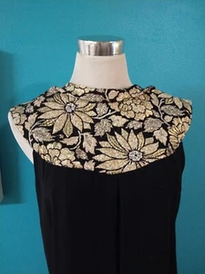 Vintage Gold And Black Dress Shorts/ Short Dress 60s Wanda Belli - Picture 1 of 12