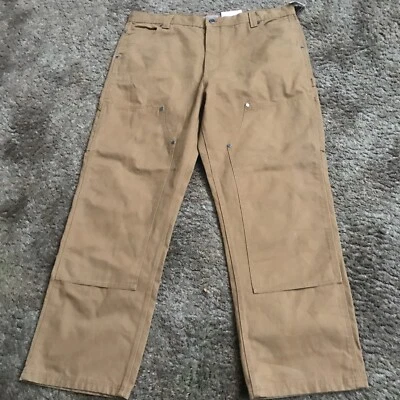 Pantalones Craftsman Tostado Oscuro Doble Rodilla Nuevos con Etiquetas 40x32 Foto 1 de 4