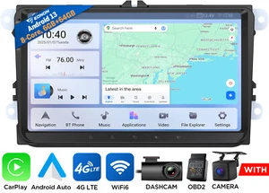 9" Stereo 6+64 Android 13 For VW Golf MK5 MK6 Jetta RCD330 Carplay Car Radio GPS - Picture 1 of 21