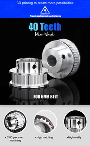 Mellow VzBot 40T polea 40 dientes 2GT GT GT2 6 mm correa dentada timing con orificio de 8 mm - Imagen 1 de 4