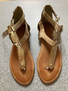Gold Grecian style sandals size 8