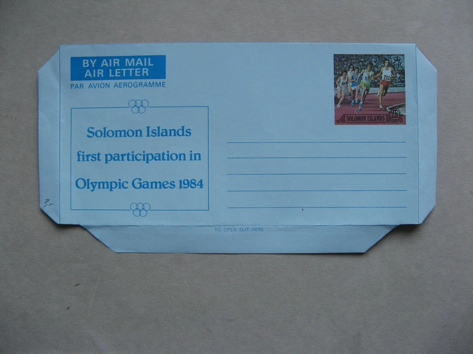 SOLOMON ISLANDS, ill. prestamped PC 1984, mint, 1st participation Olympic Games - Image 1 of 1