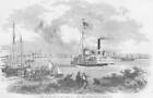 Federal Ship On The Occupied River Meuse & Trent Rivers 1862 Old Photo Print