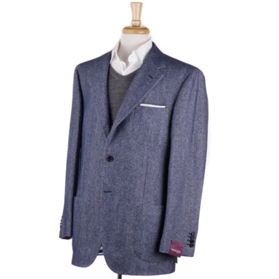 NWT $3095 SARTORIA PARTENOPEA Sky Blue Donegal Patterned Sport Coat 46 R - Image 1 of 4